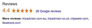 screenshot thumbnail of Google My Business listings rating