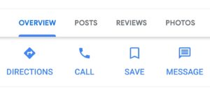 Google My Business features screenshot