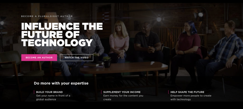 pluralsight home page screenshot