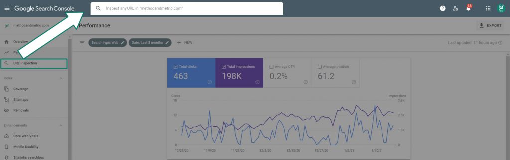 google search console url inspection tool example