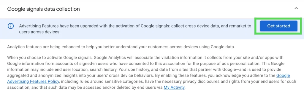 Google signals in Google Analytics 4