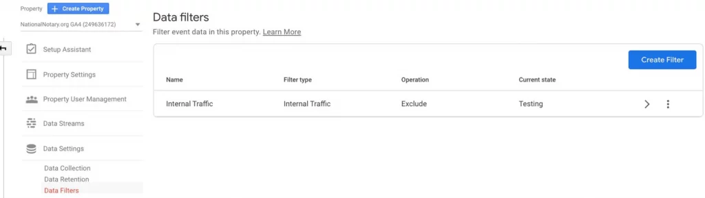 Data filters in Google Analytics 4