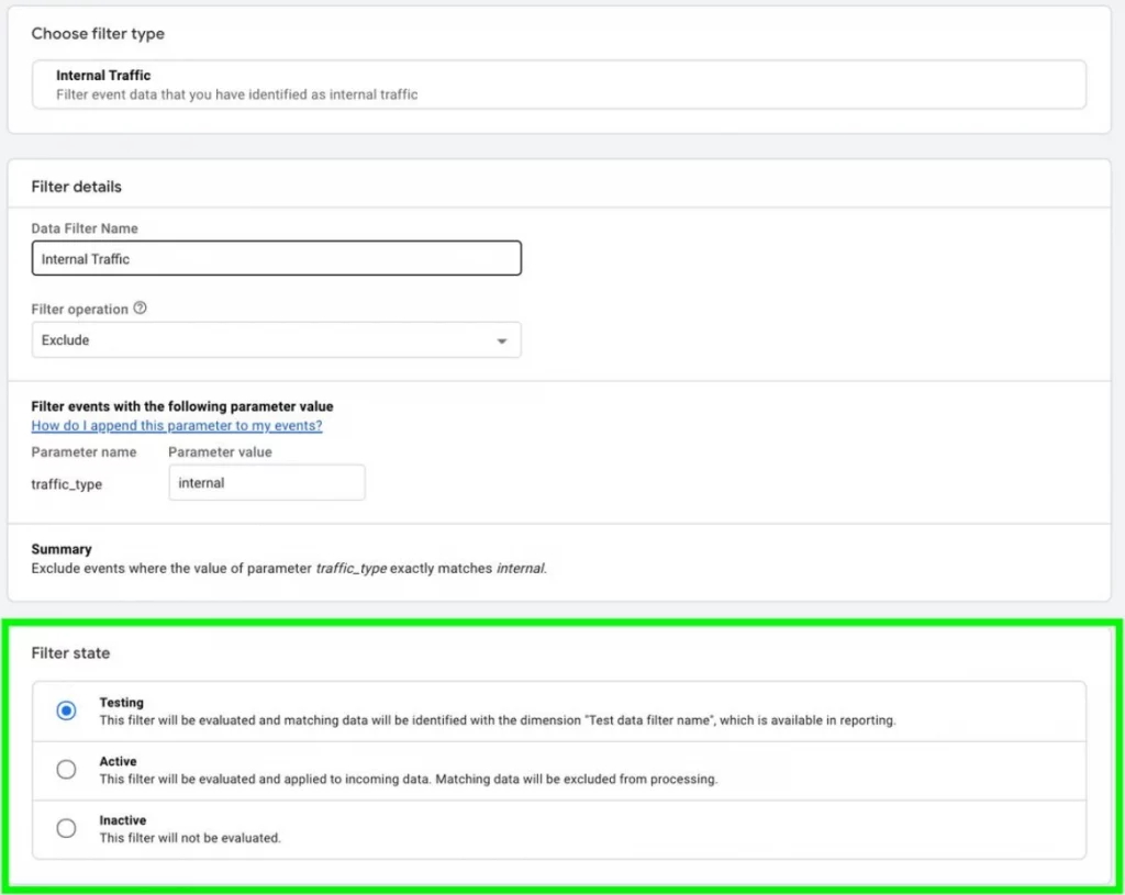 Filter state in Google Analytics 4