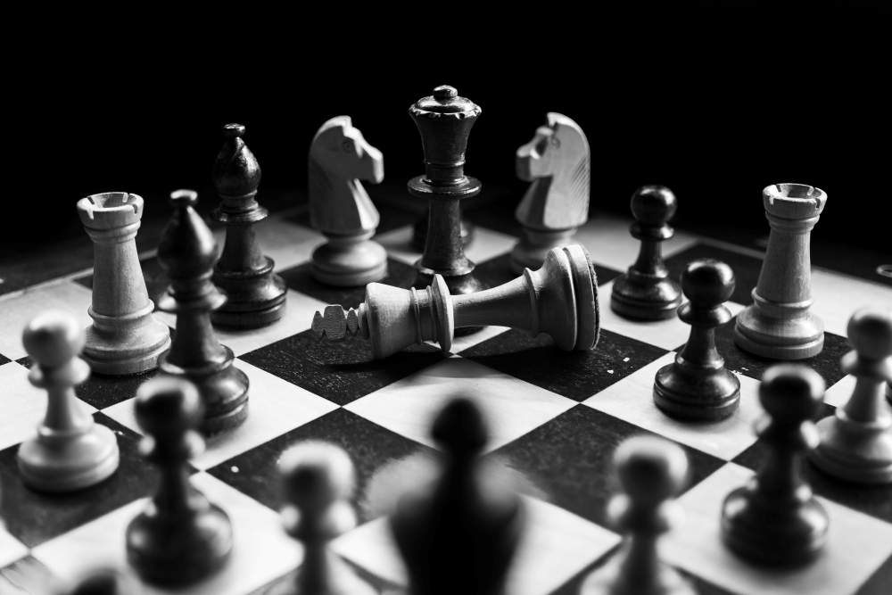 chess how to build a site architecture - photo of a black and white building structured and stacked on top of each other