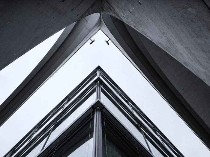 how to build a site architecture - photo of a black and white building structured and stacked on top of each other