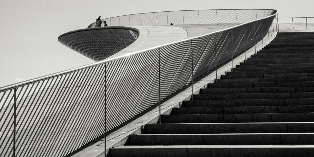 blog2-1 how to build a site architecture - photo of a black and white building structured and stacked on top of each other